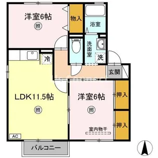 宮城県大崎市古川鶴ケ埣字新江北【アパート】の間取り