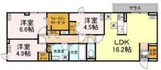 セレスティア栗原【1階】の間取り