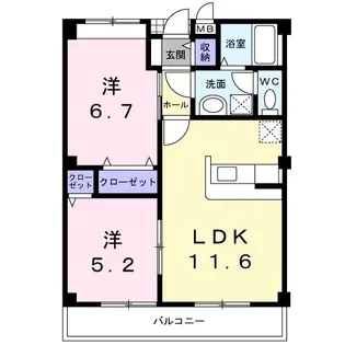 三重県名張市希央台1番町【アパート】の間取り