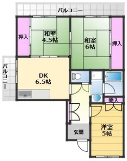 ロイヤルコーポ忠岡【4階】の間取り