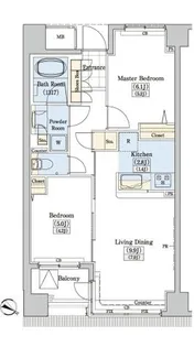 2LDKの間取り画像