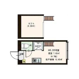 東京都新宿区高田馬場3【アパート】の間取り