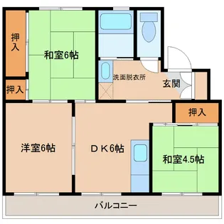 ファミール・烏帽子1号棟【2階】の間取り