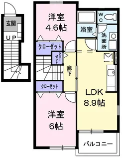 シャンリュエル【2階】の間取り