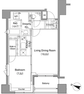パークハビオ赤坂氷川町【8階】の間取り