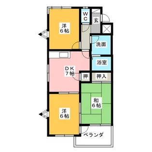 ハイリッジ牧野【4階】の間取り