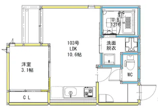 熊本県熊本市中央区黒髪5【アパート】の間取り