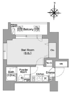 コンフォリア・リヴ森下MUTIO【9階】の間取り