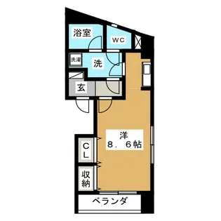 オーキッドビル白鳥【4階】の間取り