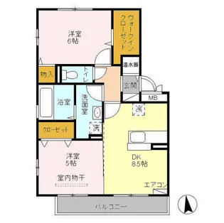 新潟県新発田市富塚町1【アパート】の間取り