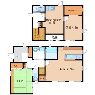 長田町貸家の間取り