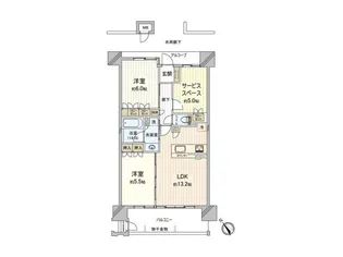 レ・ジェイド高槻古曽部【2階】の間取り