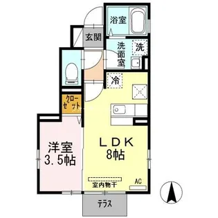 W.I.TパレスII【1階】の間取り