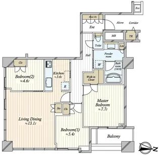 CHIBA CENTRAL TOWER【24階】の間取り