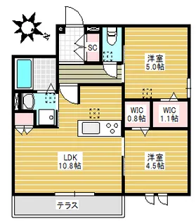 NOBEL中落合【1階】の間取り