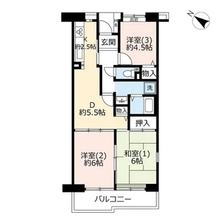 URプラザシティ新所沢けやき通り【6階】の間取り