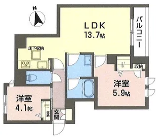 メゾンドアイ【1階】の間取り
