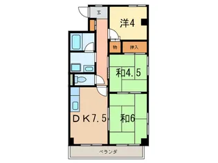 北町ハイツ【2階】の間取り