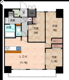 Ceres Daimon【14階】の間取り
