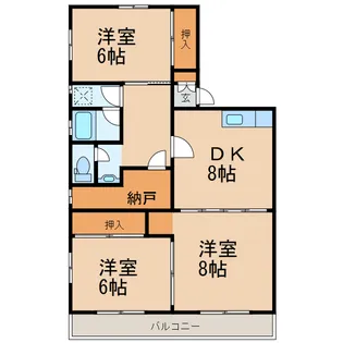 西浦コーポラス【2階】の間取り