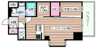 プレサンスNEO九条ディアシス【4階】の間取り