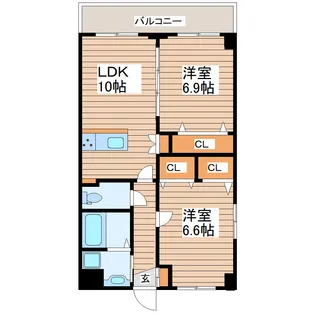 レジデンス宮城野テラス【4階】の間取り