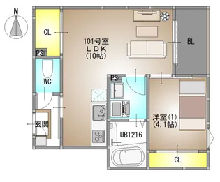 REGALEST Ray【1階】の間取り