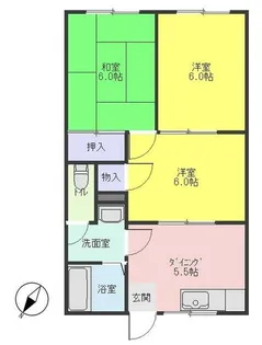 スカイハイツ【2階】の間取り