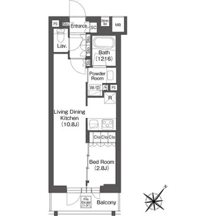 レフィールオーブ代々木【4階】の間取り