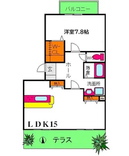 カーサクラーラ【1階】の間取り