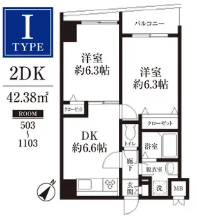 HF東日本橋レジデンス【5階】の間取り