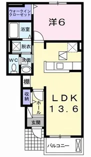 ラ ミモザD【1階】の間取り