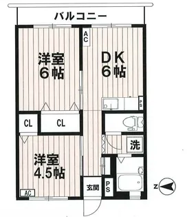 コーポ浅見【1階】の間取り