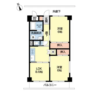 アザレアマンション【2階】の間取り