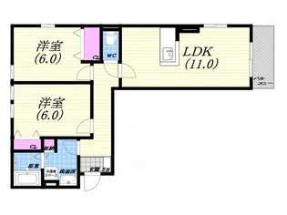 THE・SUN ARINO【2階】の間取り