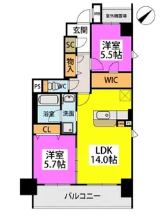 アンドルーツ駅東【6階】の間取り