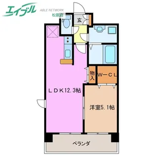 アンジューVI【1階】の間取り