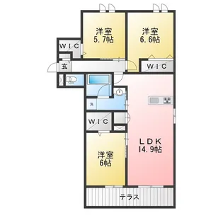 グリーンタウン赤坂【1階】の間取り