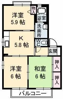 ハートフルスペース氏家 A棟【2階】の間取り