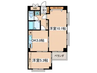 調布ガ-デンヒルズ井上【2階】の間取り