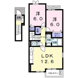 アースリバー F棟【2階】の間取り