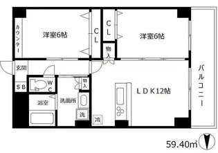ヴィラ北梅田【4階】の間取り