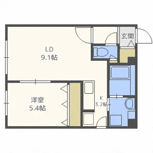 グランメール西麻生【1階】の間取り