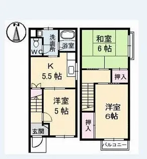 メゾネット土居田の間取り
