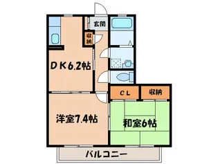 フロ-ラC棟【2階】の間取り