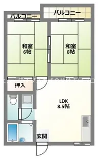 滝本ハイツC棟【2階】の間取り