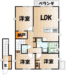 コートユウ F棟【2階】の間取り