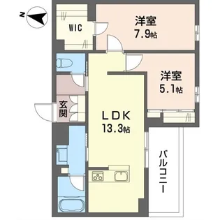 ルトリコ浦和II【1階】の間取り