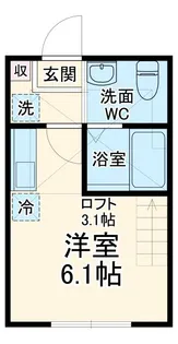 ハーミットクラブハウス石川町KANAテラス2【2階】の間取り