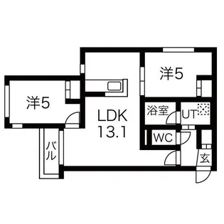 メニーズコート発寒中央【1階】の間取り